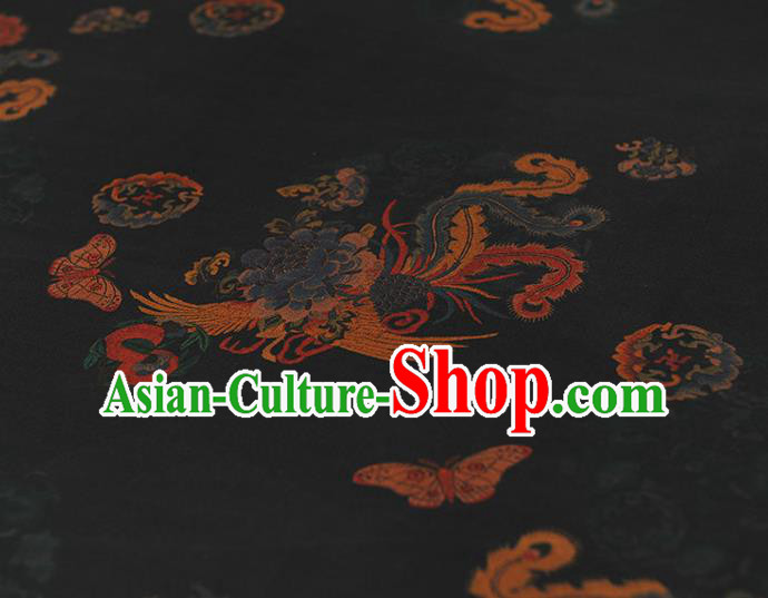 Chinese Classical Phoenix Pattern Silk Material Traditional Cheongsam Gambiered Guangdong Gauze