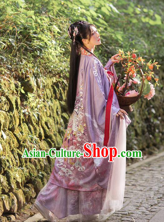 Traditional China Tang Dynasty Princess Historical Clothing Ancient Noble Lady Lalac Hanfu Dress