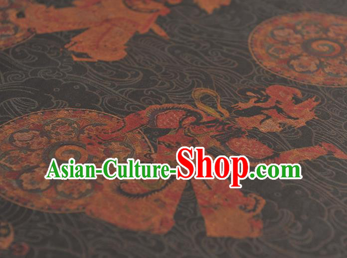 Top Grade Chinese Traditional Court Lady Pattern Silk Drapery Cheongsam Gambiered Guangdong Gauze Craquelure Fabric