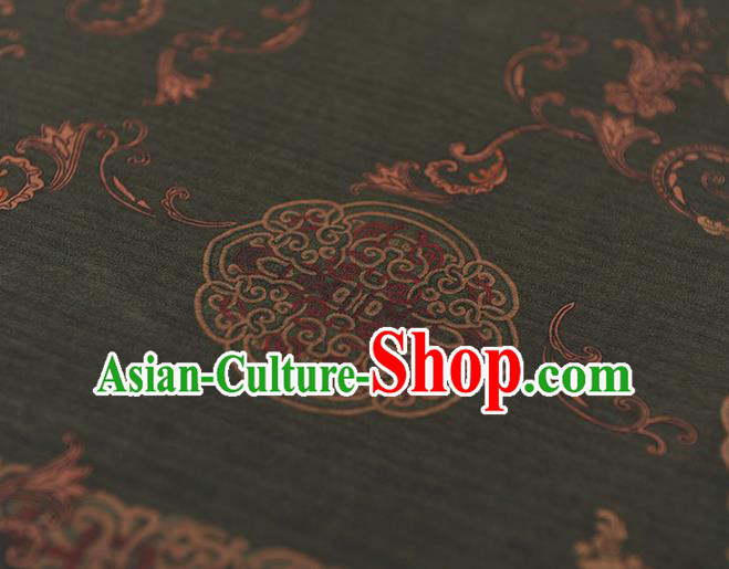 Top Grade Atrovirens Gambiered Guangdong Gauze Chinese Cheongsam Fabric Traditional Palace Wall Pattern Silk Drapery