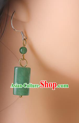 Handmade Traditional Hanfu Ear Accessories Chinese Jewelry National Aventurine Earrings