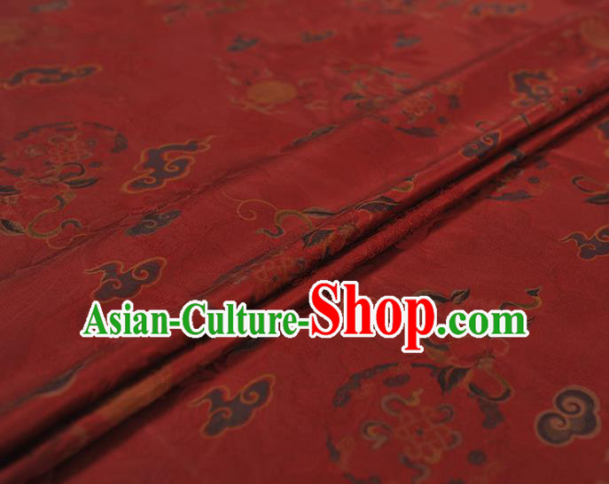 Top Grade Jacquard Gambiered Guangdong Gauze Chinese Cheongsam Fabric Traditional Royal Pattern Red Silk Drapery