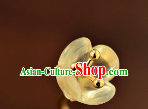 China Ancient Princess Osmanthus Ear Jewelry Accessories Traditional Qing Dynasty Palace Lady Earrings