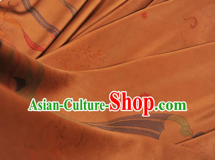 China Classical Cheongsam Gambiered Guangdong Gauze Cloth Traditional Flying Apsaras Pattern Silk Fabric