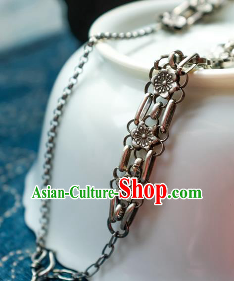 Handmade China Traditional Silver Carving Necklace Accessories National Women Jewelry Pendant