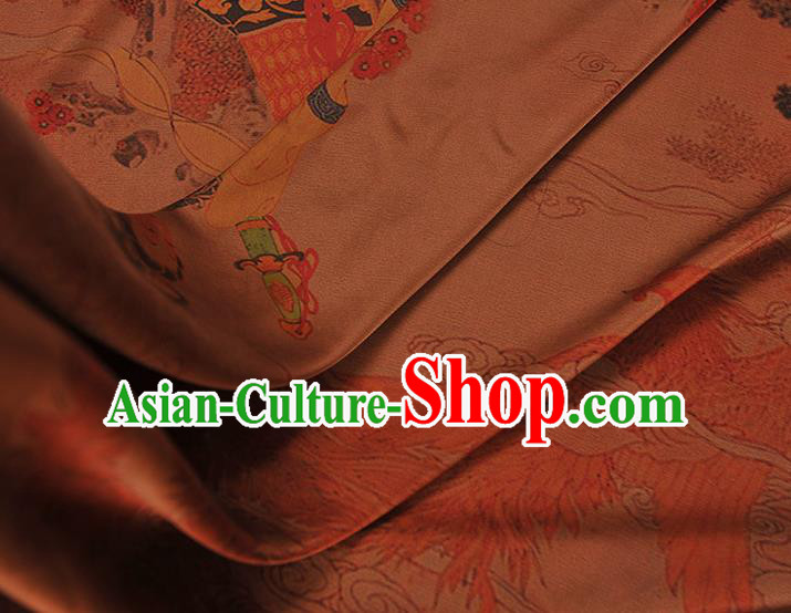 China Traditional Goddess Pattern Silk Fabric Classical Gambiered Guangdong Gauze Cheongsam Cloth