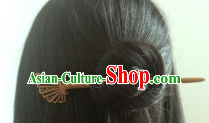 China Handmade Cheongsam Hair Accessories Mahogany Hair Stick Classical Wood Carving Hairpin for Women
