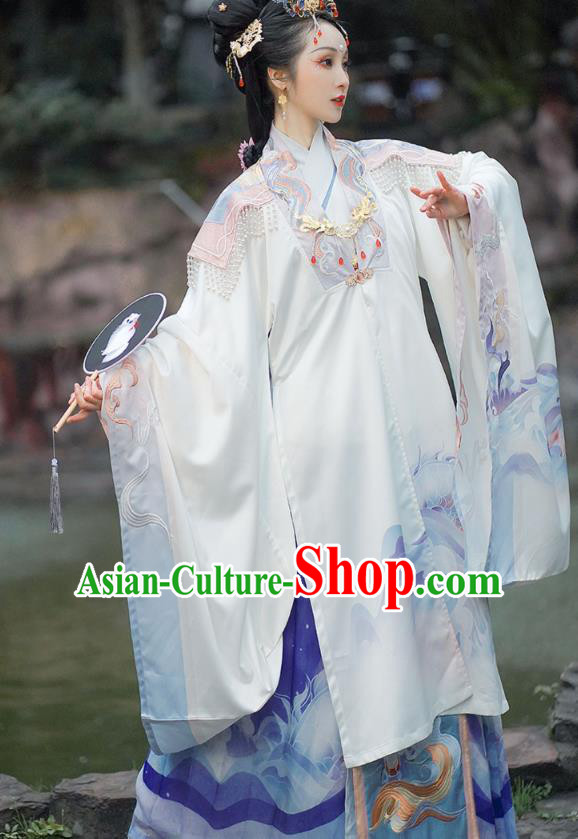 China Ancient Noble Countess Hanfu Dress Traditional Ming Dynasty Imperial Mistress Historical Clothing Full Set