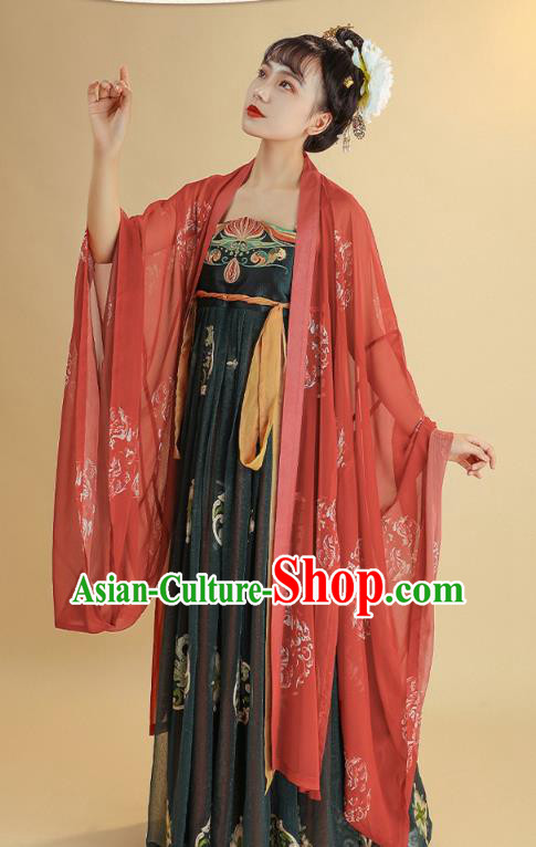 China Tang Dynasty Palace Lady Hanfu Dress Traditional Ancient Court Woman Historical Clothing