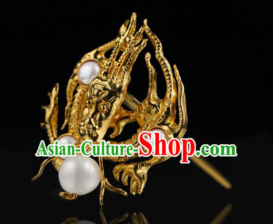 China Traditional Golden Hair Accessories Handmade Ming Dynasty Hair Stick Ancient Palace Lady Hairpin for Women