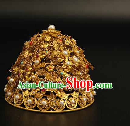 China Ancient Ming Dynasty Phoenix Coronet Handmade Hair Accessories Traditional Court Gems Hair Crown