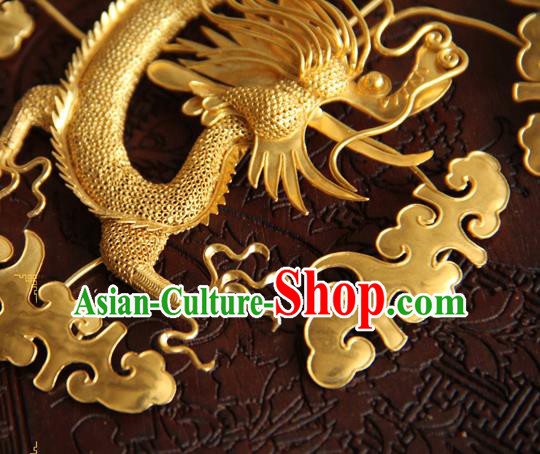 China Ancient Court Woman Hairpin Traditional Qing Dynasty Hair Accessories Handmade Golden Hair Claws