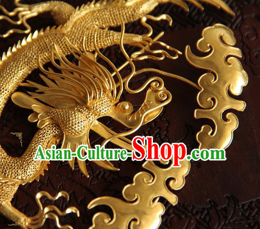 China Ancient Court Woman Hairpin Traditional Qing Dynasty Hair Accessories Handmade Golden Hair Claws