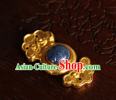 China Ming Dynasty Gilding Button Handmade Ancient Empress Costume Golden Buckle