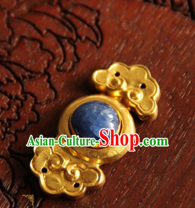 China Ming Dynasty Gilding Button Handmade Ancient Empress Costume Golden Buckle