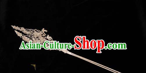 China Hanfu Silver Hair Stick Traditional Handmade Ancient Empress Hairpin Tang Dynasty Queen Hair Accessories