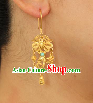 Handmade Chinese Traditional Qing Dynasty Palace Ear Accessories Ancient Imperial Consort Earrings Jewelry