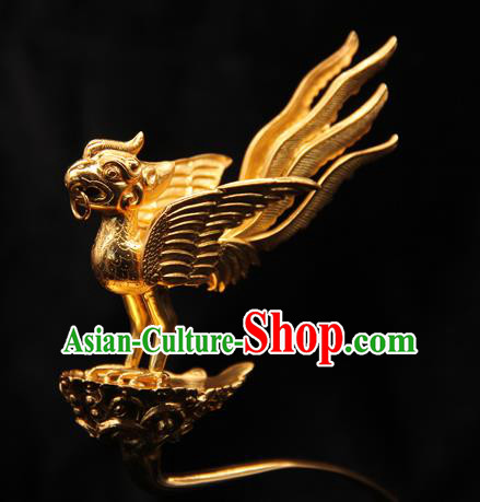China Ancient Empress Golden Bird Hair Stick Handmade Hairpin Traditional Song Dynasty Hair Accessories