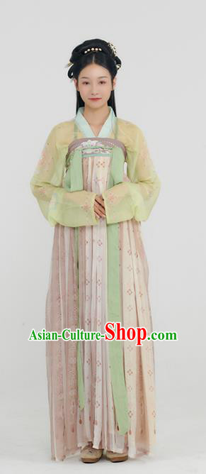 China Traditional Hanfu Dress Tang Dynasty Palace Lady Historical Clothing Ancient Young Beauty Costumes