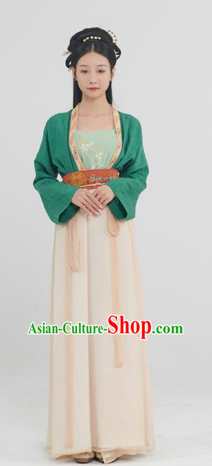 China Song Dynasty Servant Girl Historical Clothing Traditional Hanfu Dress Ancient Young Lady Garment