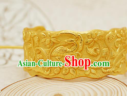 China Traditional Ming Dynasty Prince Golden Hairdo Crown Ancient Noble Childe Hairpin Hair Accessories