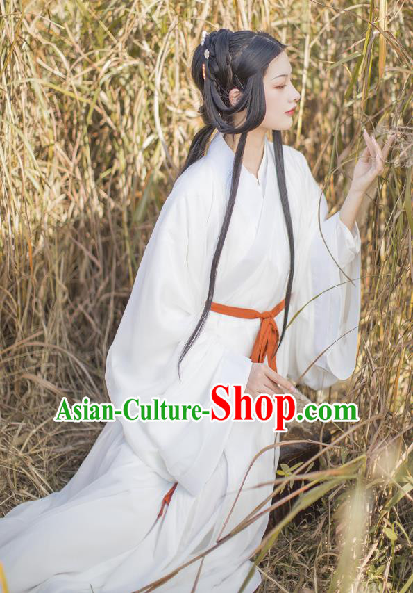 China Traditional White Hanfu Dress Jin Dynasty Royal Princess Historical Clothing Ancient Palace Lady Costumes