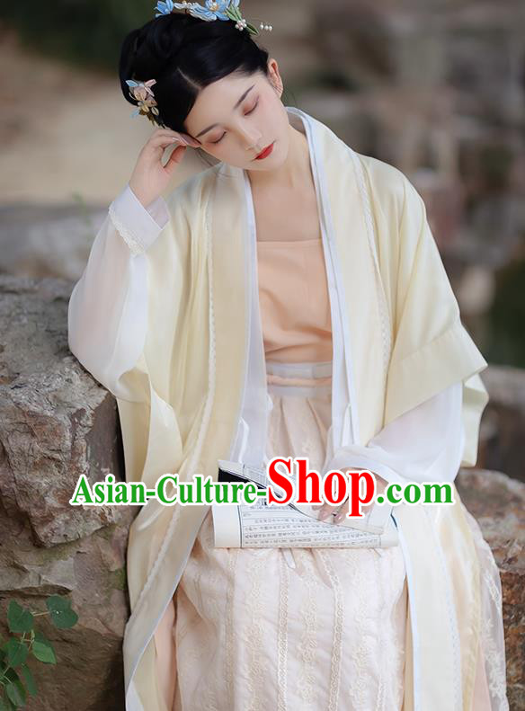 China Ancient Hanfu Dress Young Beauty Costumes Traditional Song Dynasty Historical Clothing
