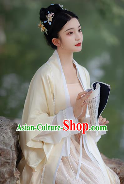 China Ancient Hanfu Dress Young Beauty Costumes Traditional Song Dynasty Historical Clothing