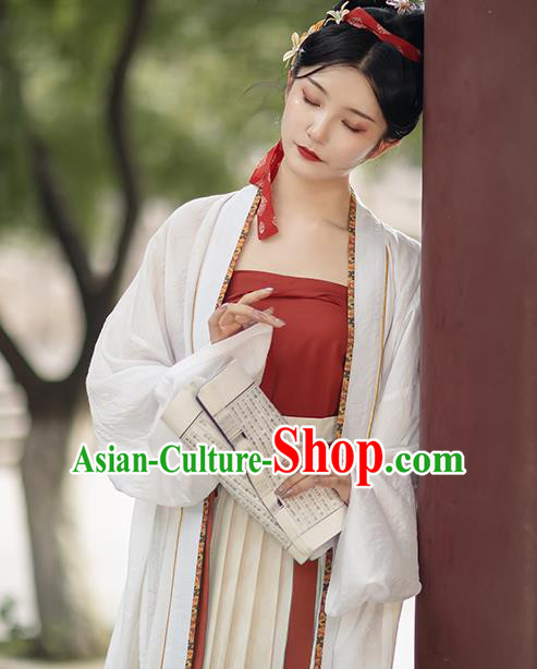 China Traditional Hanfu Dress Song Dynasty Historical Clothing Ancient Young Mistress Costumes