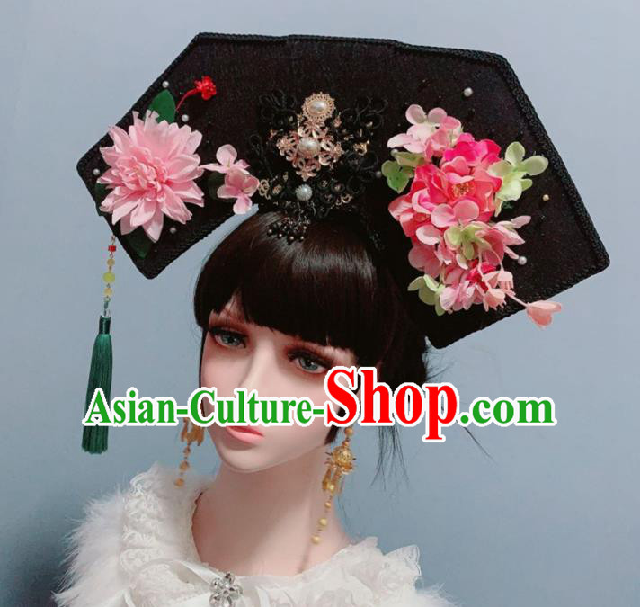 China Qing Dynasty Empress Phoenix Coronet Traditional Drama Ancient Court Queen Hair Accessories Hat