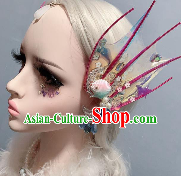 Top Handmade Halloween Cosplay Fairy Shell Hair Sticks Stage Show Hair Ornament Baroque Princess Hair Accessories