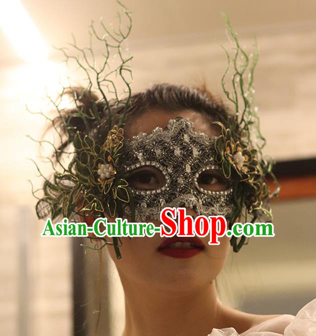 Top Green Branch Blinder Halloween Cosplay Princess Mask Stage Performance Face Accessories Fancy Ball Decorations