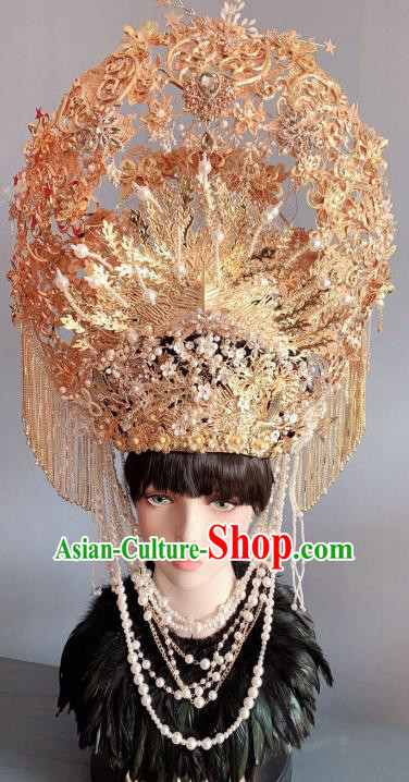 Handmade Chinese Ancient Bride Wedding Deluxe Phoenix Coronet Traditional Xiuhe Suit Hair Accessories