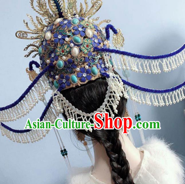 China Traditional Ming Dynasty Imperial Empress Phoenix Coronet Ancient Court Woman Headwear