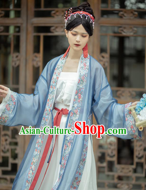 China Traditional Song Dynasty Court Woman Hanfu Costume Ancient Imperial Concubine Historical Clothing