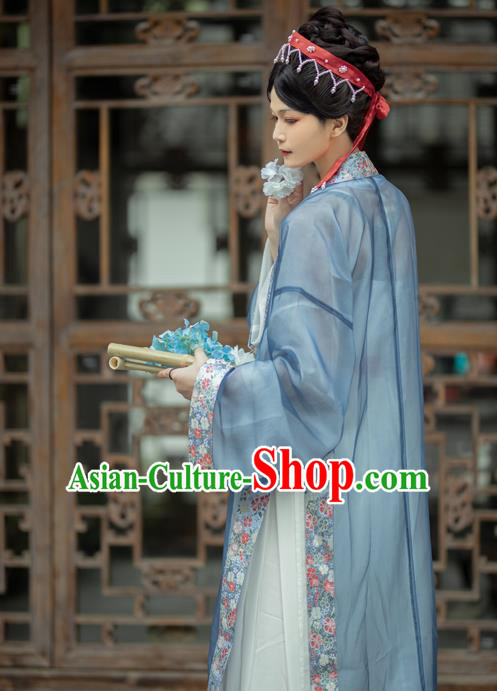 China Traditional Song Dynasty Court Woman Hanfu Costume Ancient Imperial Concubine Historical Clothing