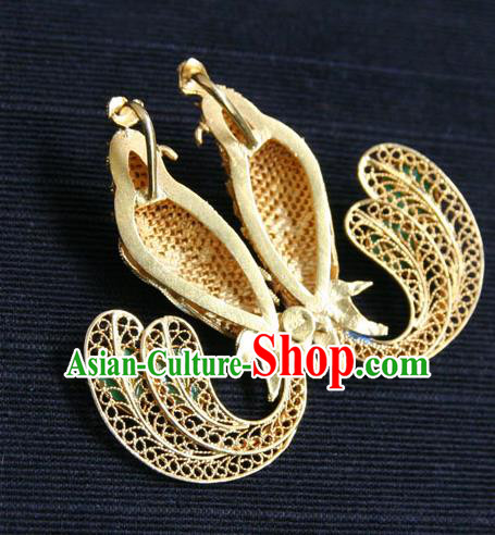 China Classical Cloisonne Phoenix Accessories Traditional National Silver Jewelry Handmade Brooch