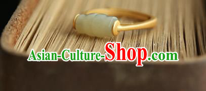 China Handmade Jade Bead Ring Traditional Jewelry Accessories Golden Circlet