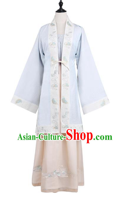 China Ancient Patrician Beauty Hanfu Clothing Traditional Song Dynasty Nobility Lady Historical Costumes Complete Set