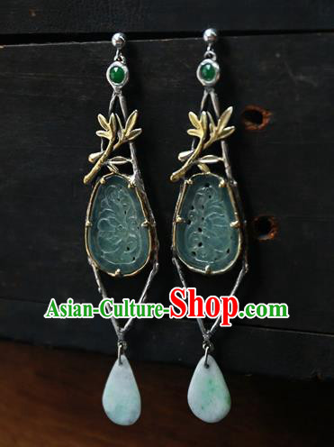 China National Jade Jewelry Traditional Cheongsam Earrings Handmade Ear Accessories