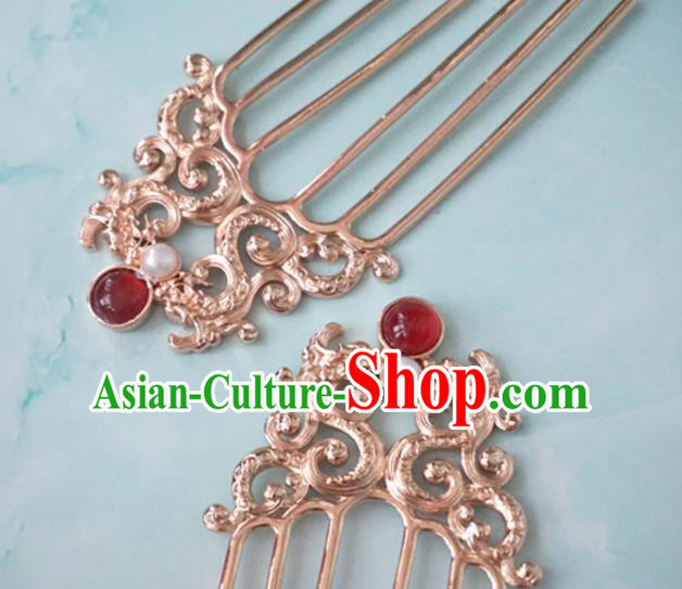 China Tang Dynasty Palace Lady Hair Combs Traditional Hanfu Hair Accessories Ancient Queen Hairpins