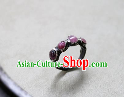 Traditional Handmade Jewelry Accessories China National Ruby Gems Ring