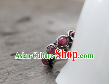 Traditional Handmade Jewelry Accessories China National Ruby Gems Ring