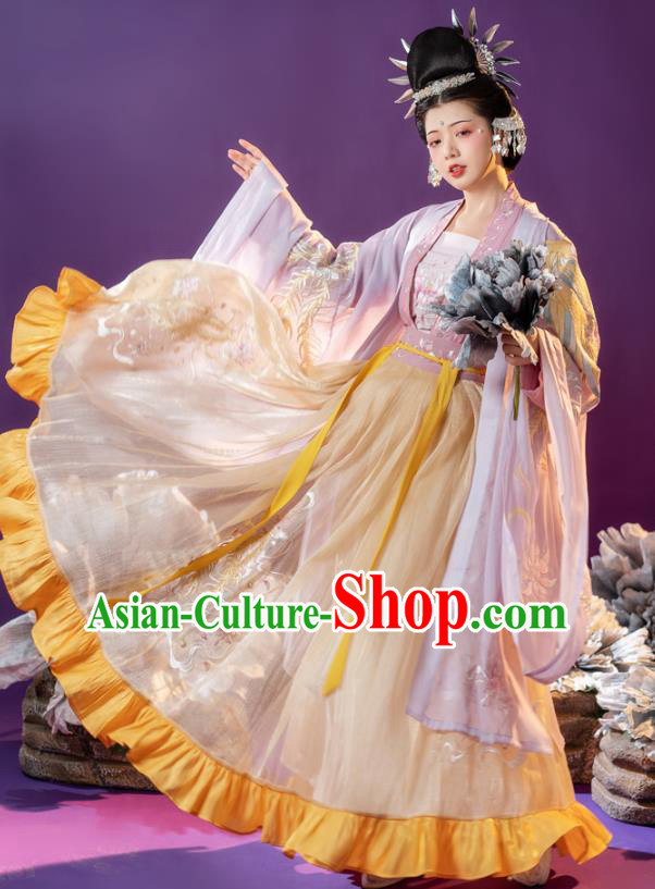 Traditional China Song Dynasty Imperial Concubine Clothing Ancient Palace Woman Embroidered Hanfu Dress Apparels