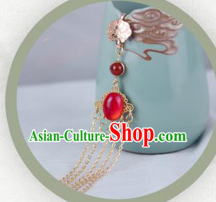 Chinese Handmade Red Brooch Traditional Cheongsam Jewelry Pendant Tassel Accessories