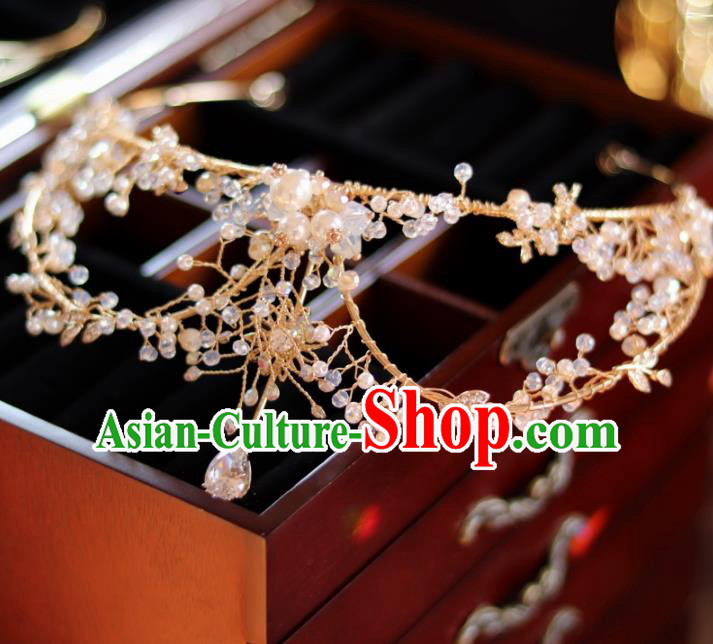 Top Wedding Beads Royal Crown Wedding Jewelry Ornaments Handmade Princess Crystal Hair Accessories