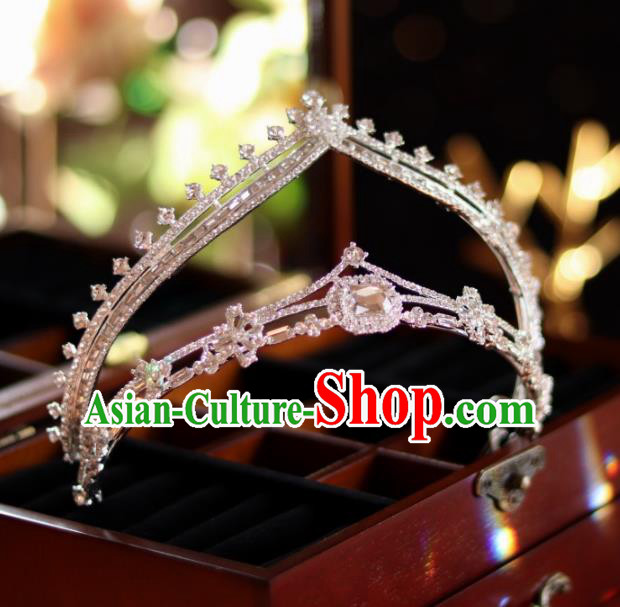 Top Wedding Zircon Royal Crown Handmade Princess Hair Accessories Bride Jewelry Ornaments