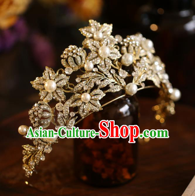 Top Grade Baroque Court Hair Accessories Wedding Jewelry Ornaments Bride Royal Crown