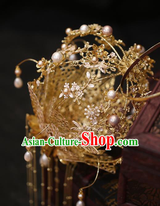 China Bride Accessories Golden Tassel Portable Lantern Traditional Wedding Prop