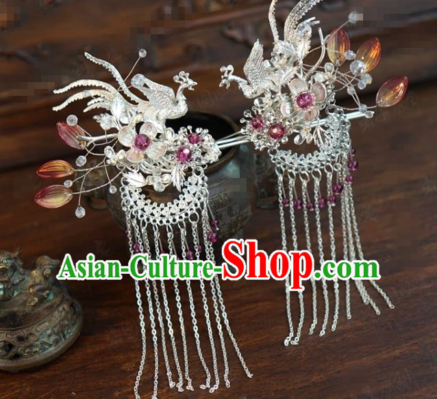 China Ancient Queen Butterfly Lotus Phoenix Coronet Traditional Hair Accessories Wedding Hair Crown and Hairpins
